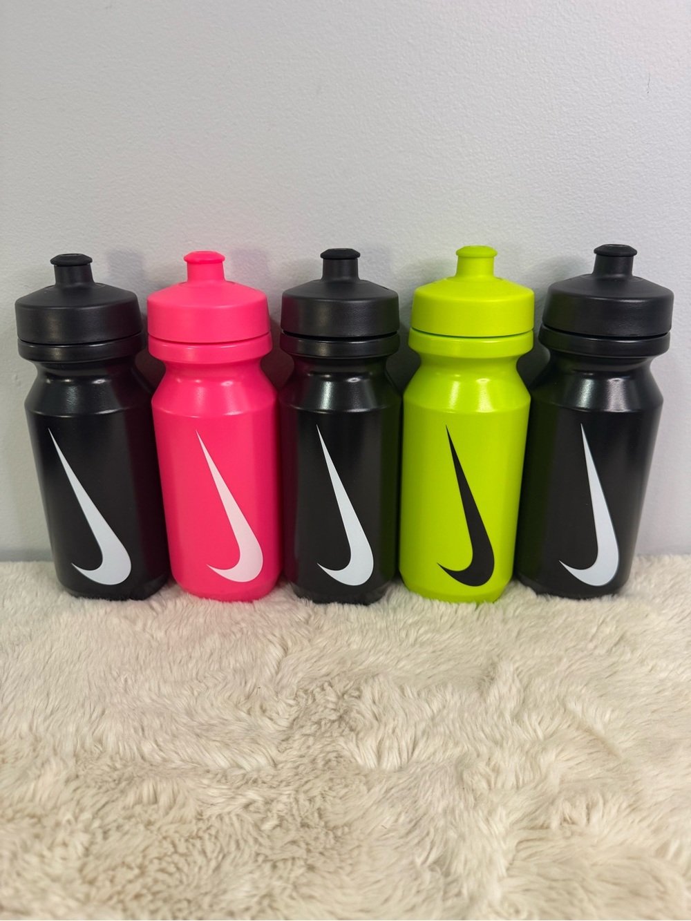 Nike Kids Water Bottles - Pink, Black, Green